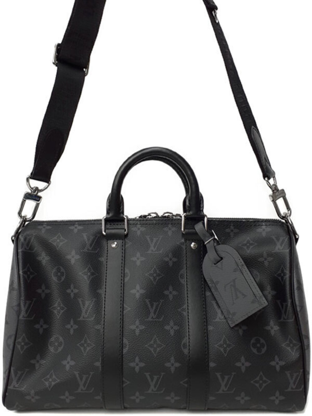 Louis Vuitton Monogram Eclipse Black Keepall Bandouliere Bag